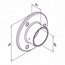 Vægbeslag til håndliste Ø42,4. D=86mm