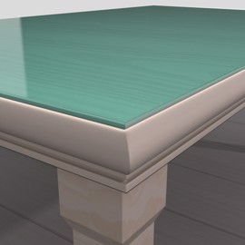 Grøn glasplade til bord