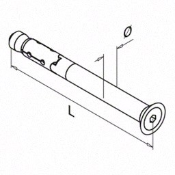 Monteringsbolt stregtegning